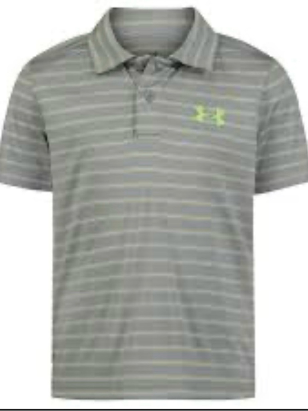 Under Armour Boy’s Grey Striped Polo Shirt— LIKE NEW